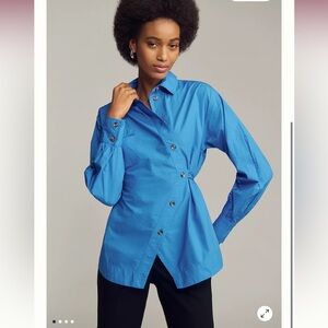 Anthropologie Blue Women's Button-Up Shirt